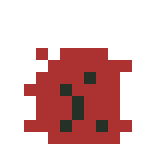 A pixel-art ladybird wobbling in place